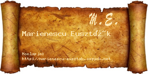 Marienescu Euszták névjegykártya